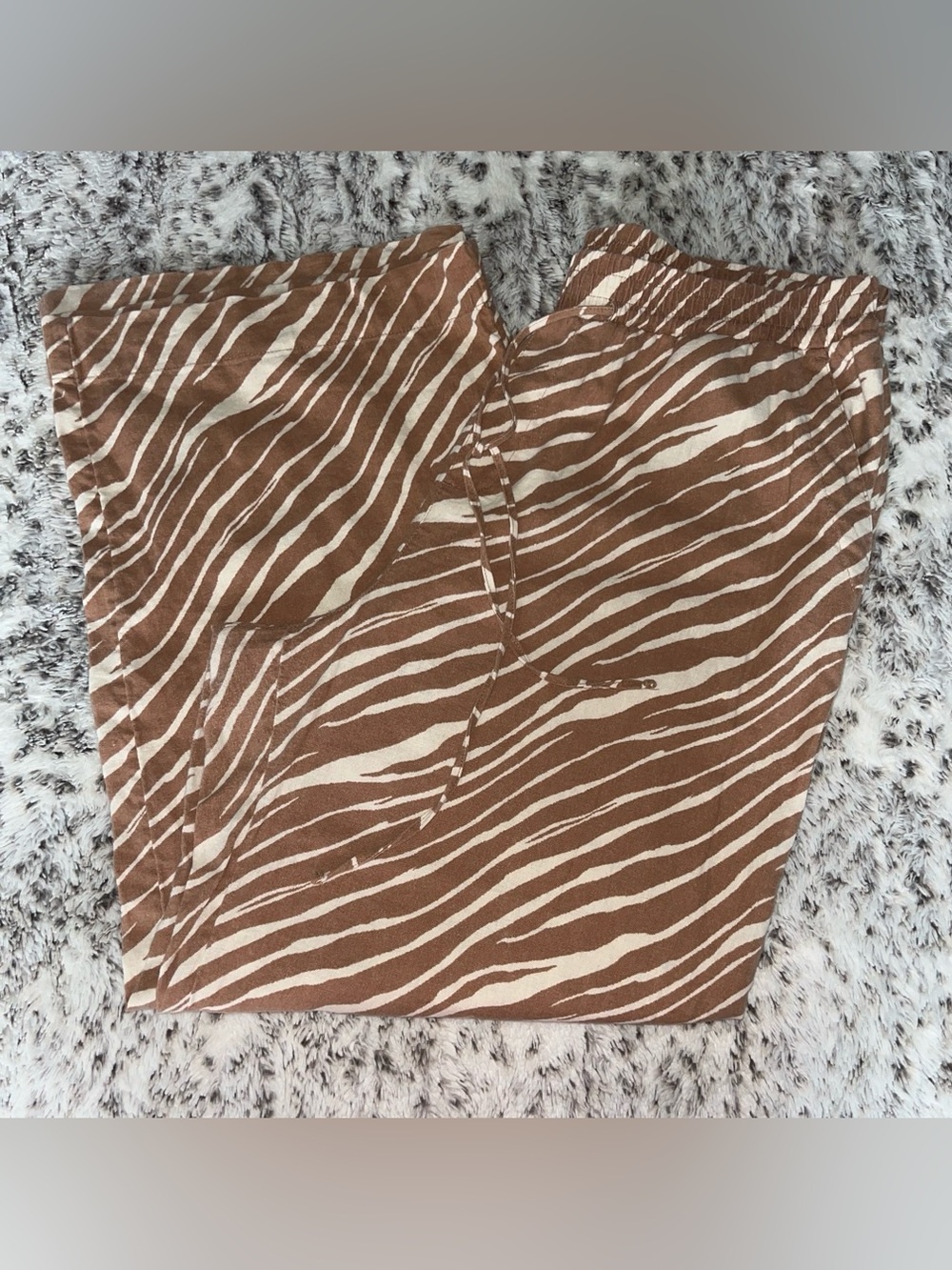 Zebra-Striped tan and brown pants